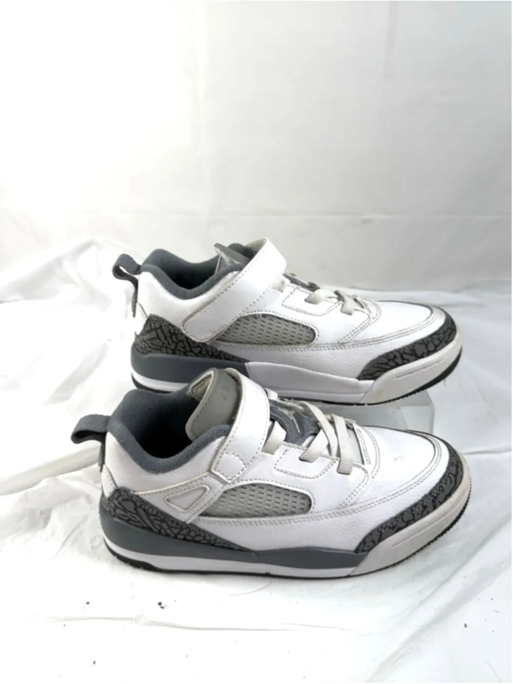 Jordan Spizike Low TD Little Kids Shoes White Grey Cement FQ3952-102 Size 2Y